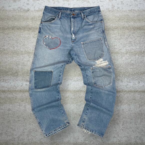 Rustler Other - Vintage 90s Rustler Skater Jeans 34x32 Relaxed Straight Leg Fit Light Wash Denim